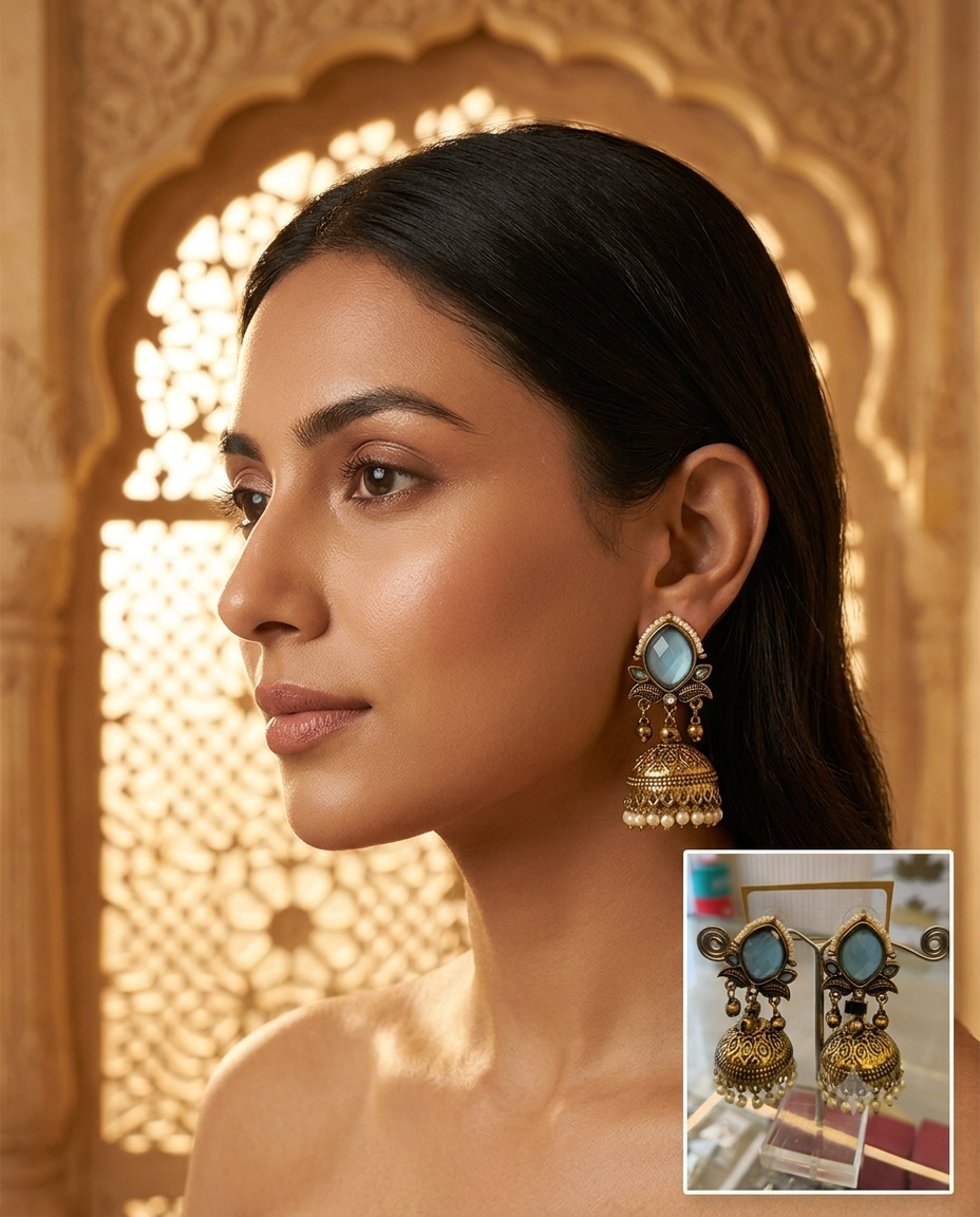 Rani Lakshmibai Kiwi Earring - View 6